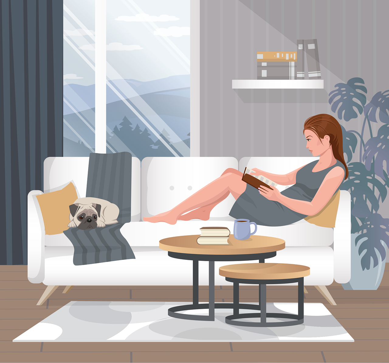 woman, reading, living room, girl, dog, sofa, pet, leisure, resting, relax, animal, coffee time, happy, home, relaxation, couch-7202209.jpg
